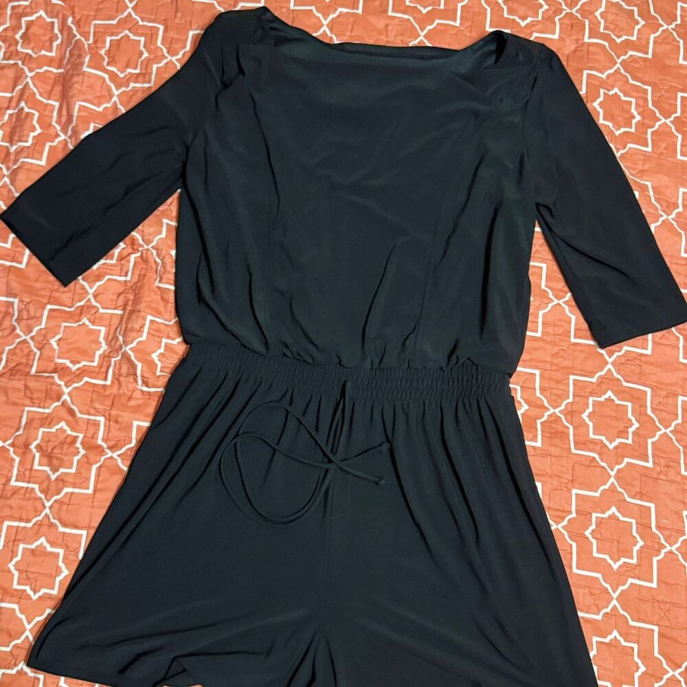 Black romper with tie waist